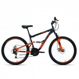 Велосипед 26 FORWARD MTB FS 2.0 D 2021 серый/оранжевый 16" 