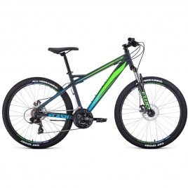 Велосипед 26 FORWARD FLASH 2.0 D 2021 серый/зеленый 15" 