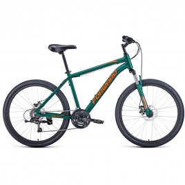 Велосипед 26 FORWARD HARDI 2.1 D 2021 зеленый/оранжевый 18" 