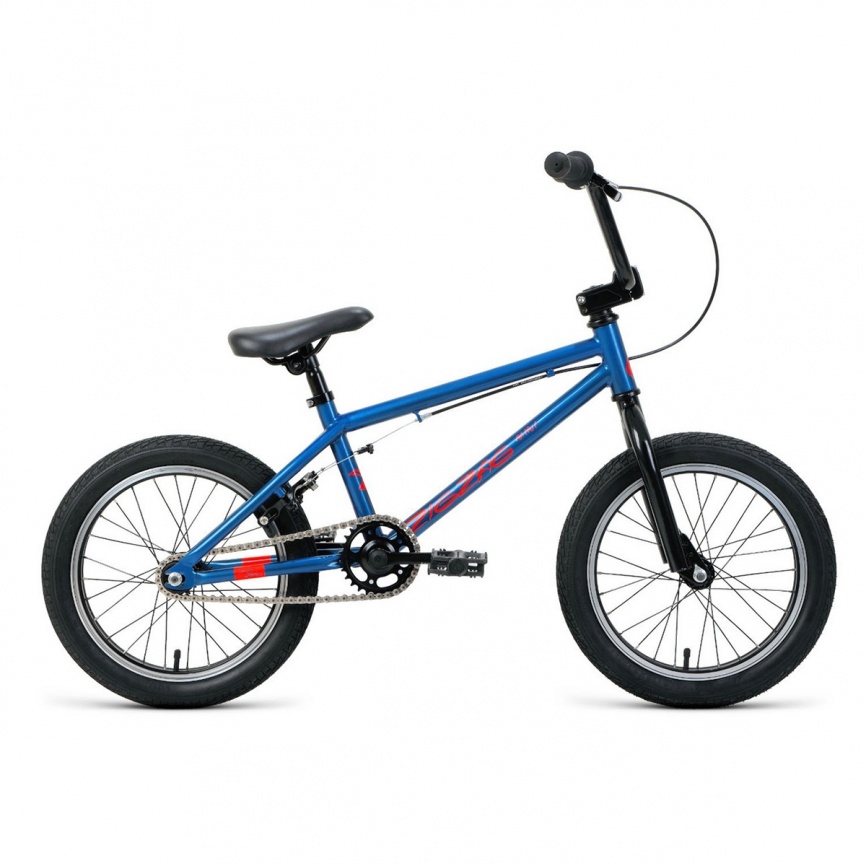 Велосипед 16 FORWARD ZIGZAG 2021 Синий/оранжевый 15.3"  фото 1