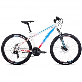 Велосипед 26 FORWARD FLASH 2.0 D 2021 белый/голубой 15" 