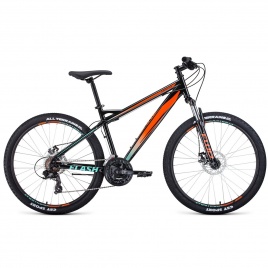 Велосипед 26 FORWARD FLASH 2.0 D 2021 черный/оранжевый 17" 