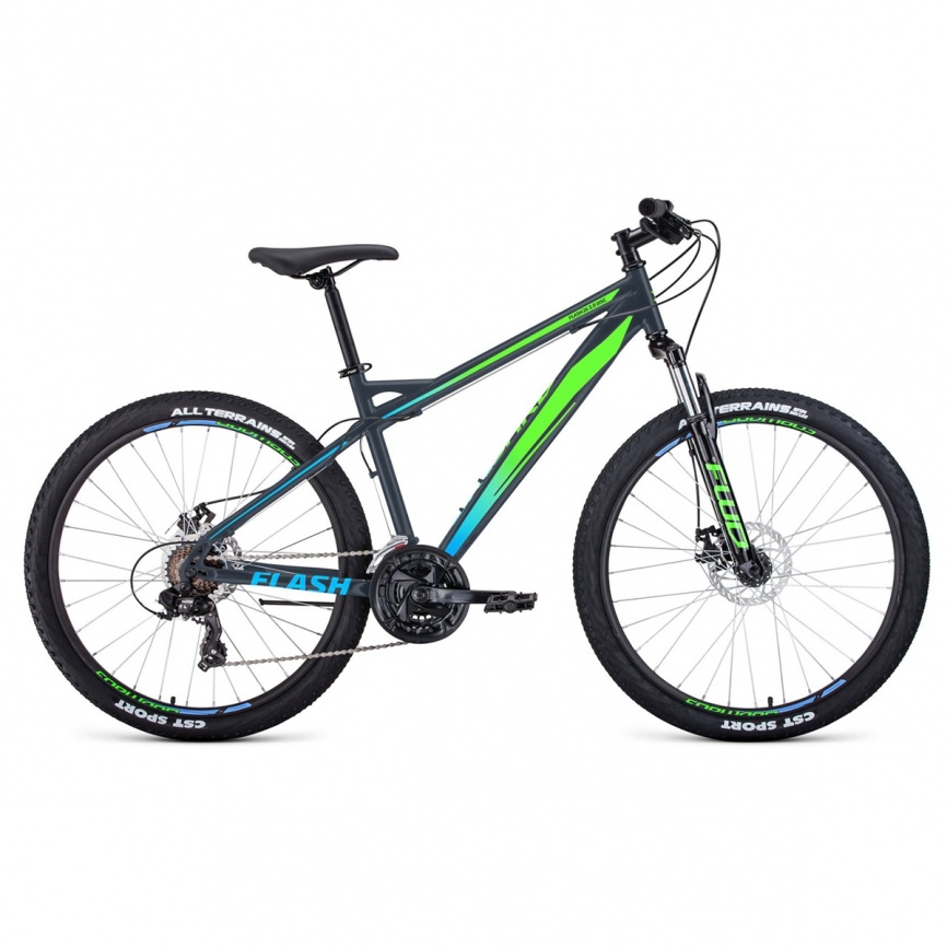Велосипед 26 FORWARD FLASH 2.0 D 2021 серый/зеленый 17"  фото 1