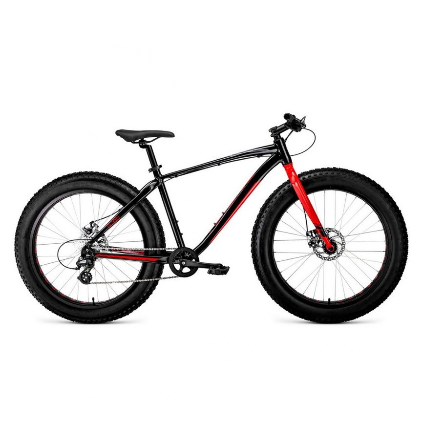 Велосипед 26 FORWARD BIZON 26 2021 черный/красный 18"  фото 1